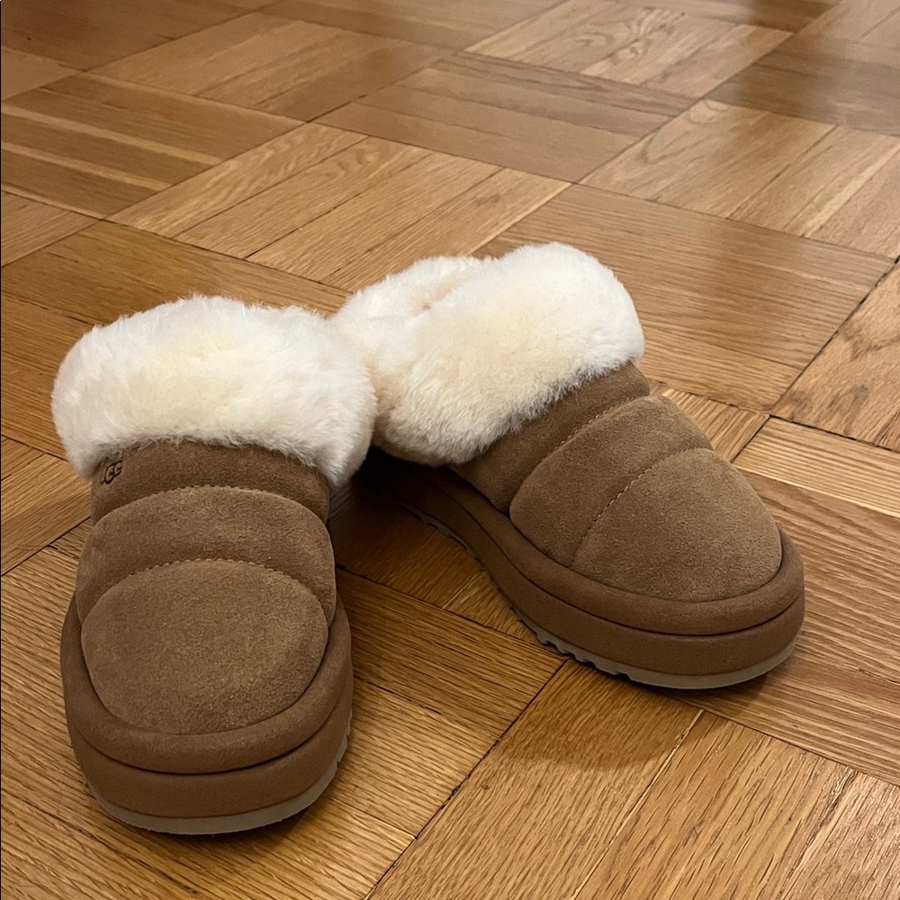 UGG ® Kids' Tazzlita Faux Fur Clog In Brown Size 2